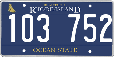RI license plate 103752