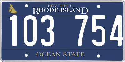 RI license plate 103754
