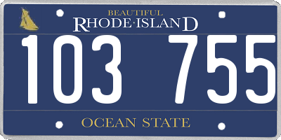 RI license plate 103755