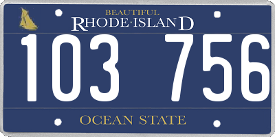 RI license plate 103756