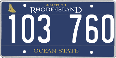RI license plate 103760
