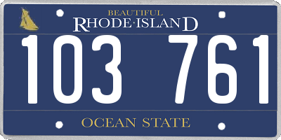 RI license plate 103761