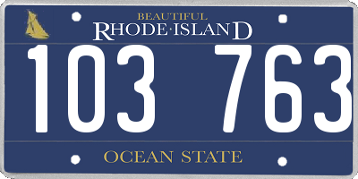 RI license plate 103763