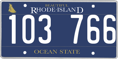 RI license plate 103766