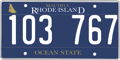 RI license plate 103767