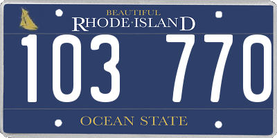 RI license plate 103770
