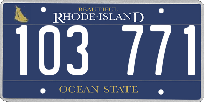 RI license plate 103771