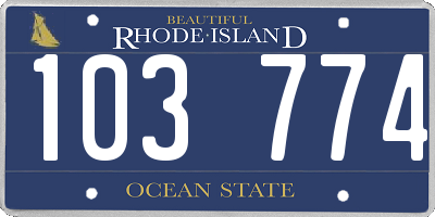 RI license plate 103774