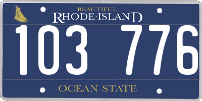 RI license plate 103776