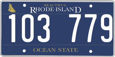 RI license plate 103779