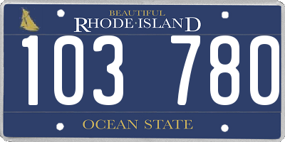 RI license plate 103780