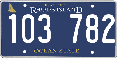 RI license plate 103782