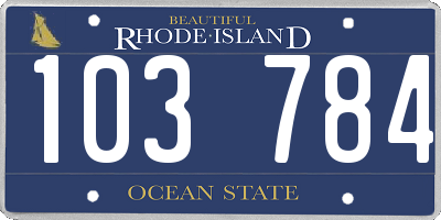 RI license plate 103784