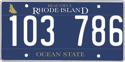 RI license plate 103786