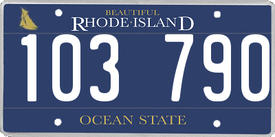 RI license plate 103790
