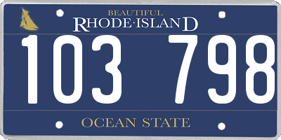 RI license plate 103798
