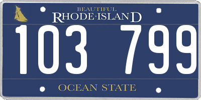 RI license plate 103799