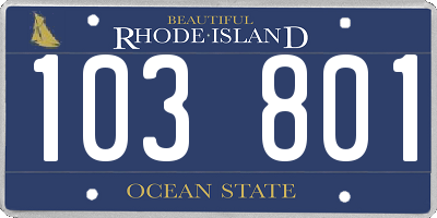 RI license plate 103801