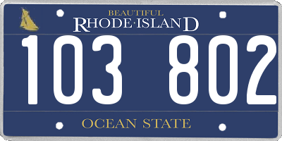 RI license plate 103802