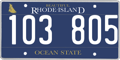 RI license plate 103805