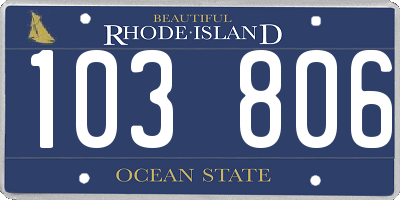 RI license plate 103806