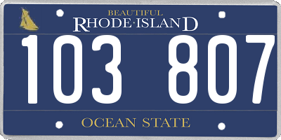RI license plate 103807
