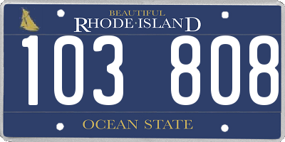 RI license plate 103808