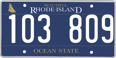 RI license plate 103809