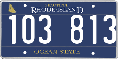 RI license plate 103813