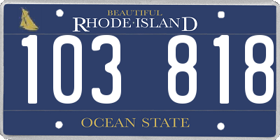 RI license plate 103818