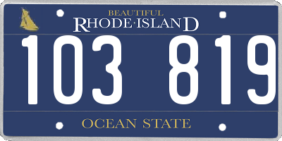 RI license plate 103819