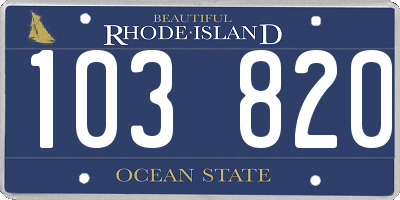 RI license plate 103820