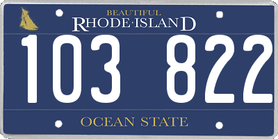 RI license plate 103822