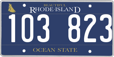 RI license plate 103823