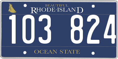 RI license plate 103824