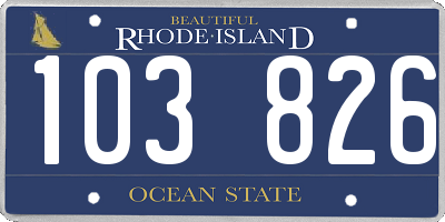 RI license plate 103826