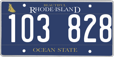 RI license plate 103828
