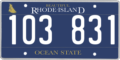RI license plate 103831
