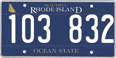 RI license plate 103832