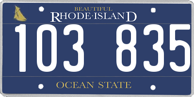 RI license plate 103835