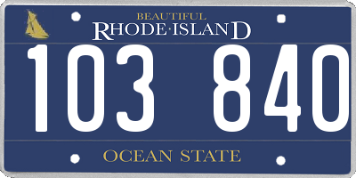 RI license plate 103840