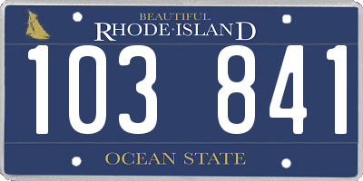 RI license plate 103841