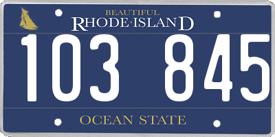 RI license plate 103845