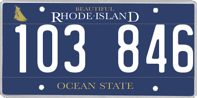 RI license plate 103846