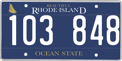 RI license plate 103848
