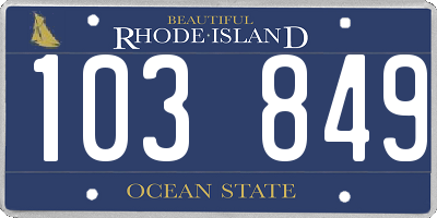RI license plate 103849