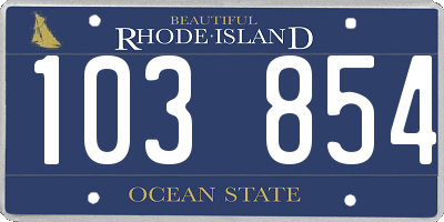 RI license plate 103854