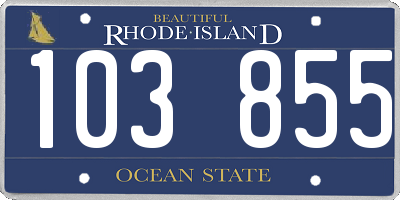 RI license plate 103855