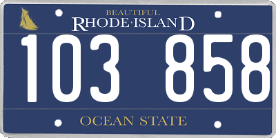 RI license plate 103858