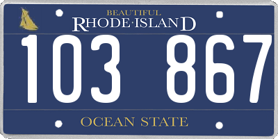 RI license plate 103867